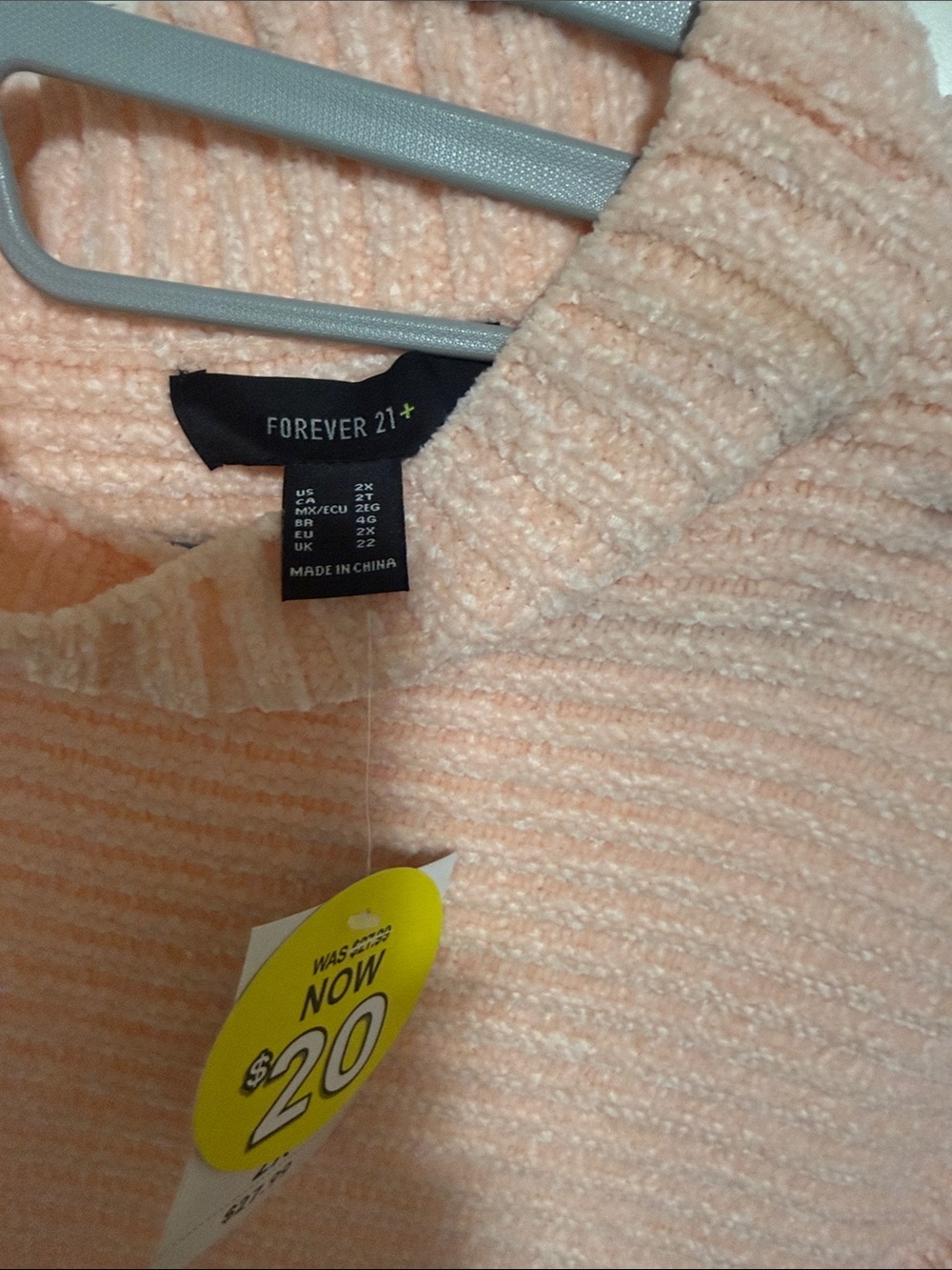 Forever 21 Soft Ribbed Turtleneck Sweater - Pale Pink 2x - Picture 2 of 3